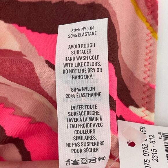 Aerie Reversible Triangle Bikini Top Cherry Abstract Print Women Small Pink NWT - Picture 4 of 4